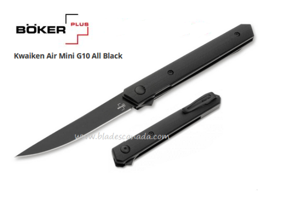 Boker Plus Mini Kwaiken Air Flipper Folding Knife, VG10, G10 Black, 01BO329